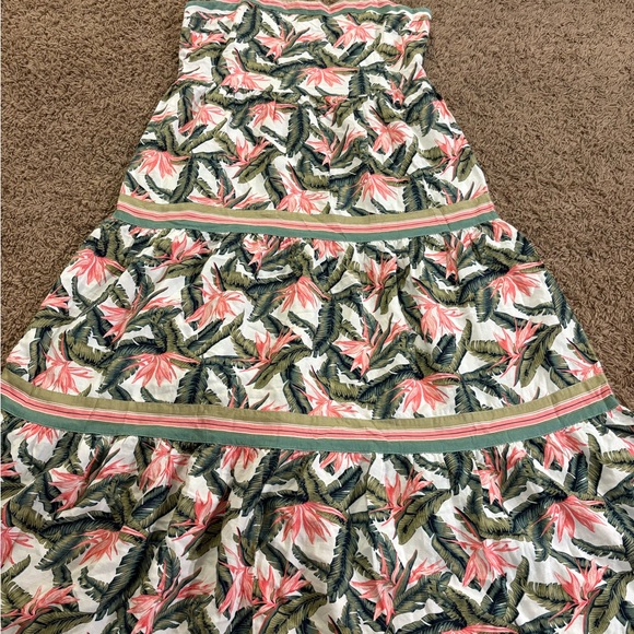 LOFT Tropical Floral Maxi Dress in Pink and Green size 14 - Picture 5 of 10
